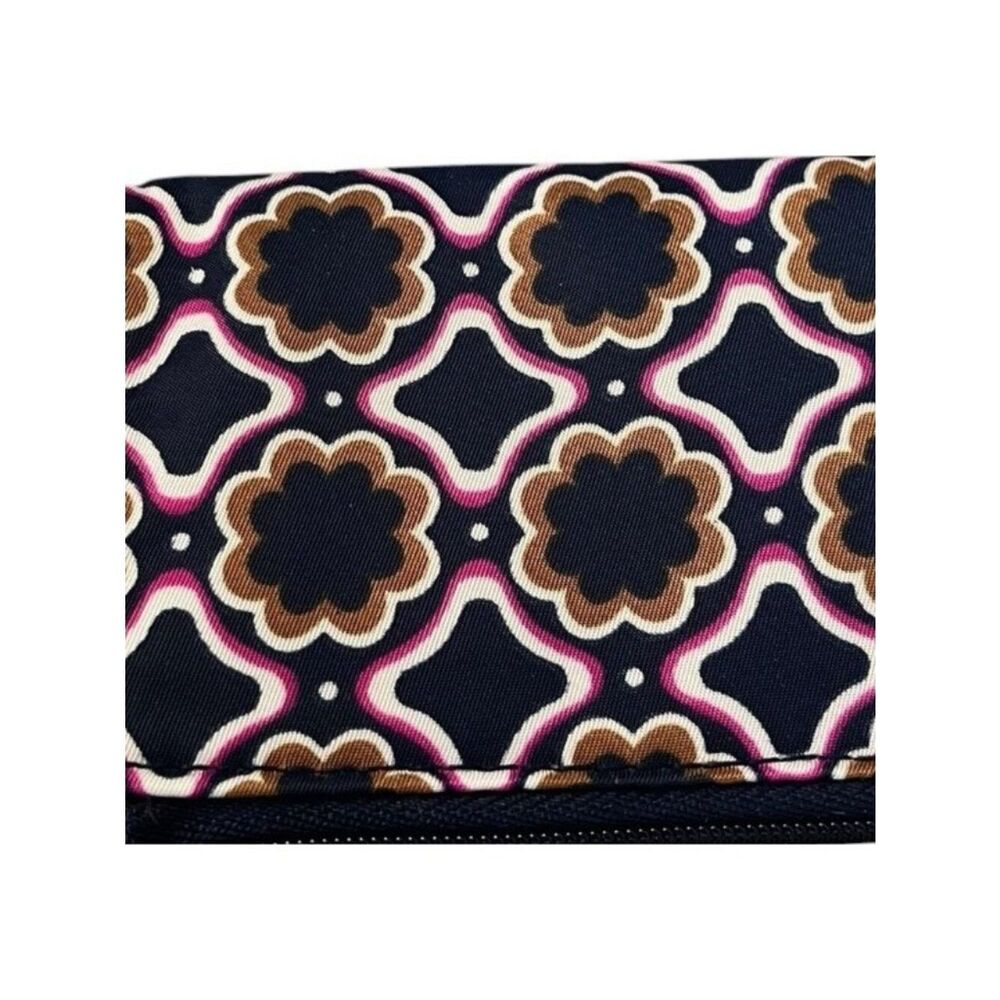 Vera Bradley Zip Card Pouch Key Ring Coin Purse Navy Blue Purple NWT - Picture 3 of 3